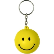 Sleutelhanger met anti-stress smiley geel