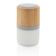 Draadloze bamboe 3W speaker met sfeerlicht wit