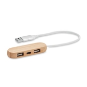 3-poorts USB-hub Vina wood