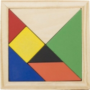 Houten tangram Maximilian bruin
