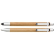2-delige bamboe pennenset bruin
