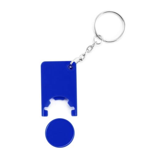 Winkelwagenmunt sleutelhanger blauw