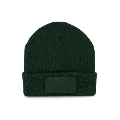 Zachte muts met patch forest green