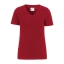 T-shirt V-hals dames slim fit rood,l