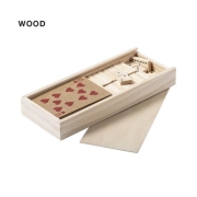 Spellenset kaarten en domino hout