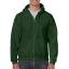 Heren hooded zip sweater forest green,l