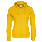 Cottover full zip hoodie dames geel,l