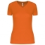 Dames sport-T-shirt V-hals fluor oranje,l