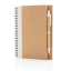 Kraft spiraal notitieboekje met pen wit