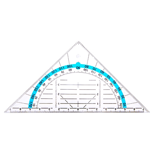 Geodriehoek Pythagoras blauw