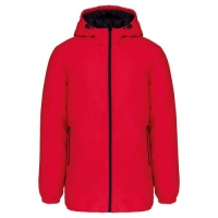Gerecyclede parka met capuchon unisex rood,2xl