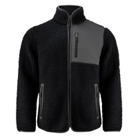 Bicolor teddy fleece sweater Kingsley zwart,l