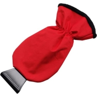 Ijskrabber met want rood
