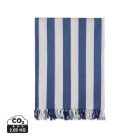 VINGA Ornos GRS katoenen hamamdoek blauw/wit
