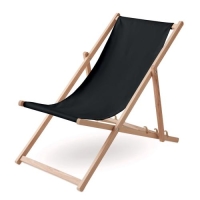 Houten strandstoel Honopu zwart