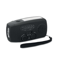 Draagbare radio met LED lamp Onda zwart