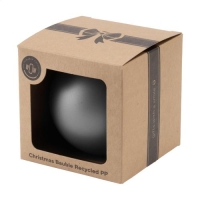 Kerstbal Ø7 cm in geschenkdoos zilver