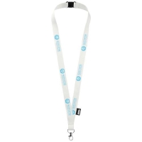 PET lanyard met veiligheidssluiting Tom wit