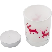 Kaarsje in kerstglas wit