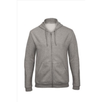 Hoodie met full zip heather grey,s