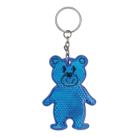 Sleutelhanger met reflecterend beertje blauw