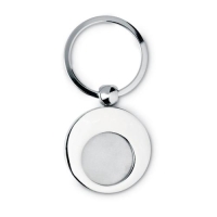Sleutelhanger met munt glanzend zilver