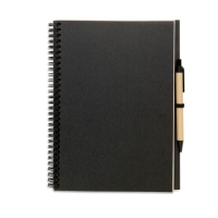 Notitieblok en balpen paper zwart