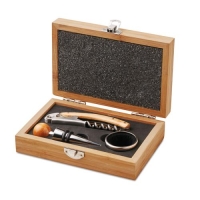 Wijnset Sonoma in bamboe doosje hout