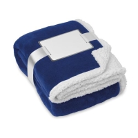 Fleecedeken met sherpa voering blauw