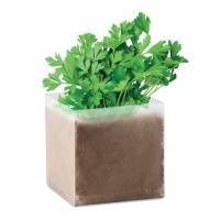 Compost met peterselie zaadjes beige