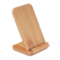 Draadloze oplader uit bamboe hout