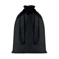 Katoenen geschenktasje groot zwart zwart