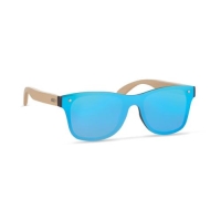 Zonnebril met all-over glas en bamboe pootjes blauw