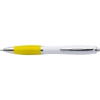 Balpen met gekleurde grip geel