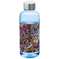 Drinkfles Spring transparant blauw/zilver