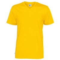 Heren T-shirt V-hals ecologisch Fairtrade katoen geel,l