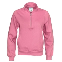 Cottover half zip unisex sweater roze,l