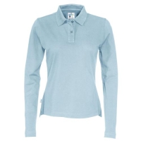 Longsleeve polo dames lichtblauw,l