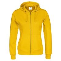 Cottover full zip hoodie dames geel,l