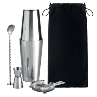 Cocktail set Boston glanzend zilver