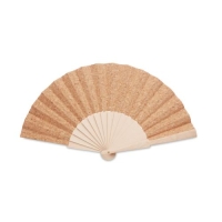 Houten waaier Fanny | kurken doek beige