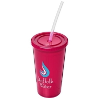 Stadium 350 ml dubbelwandige beker magenta