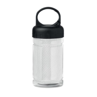 Drinkfles met handdoek wit
