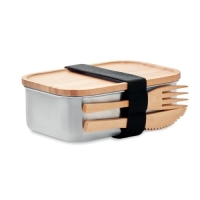RVS Lunchbox 600ML Savanna hout