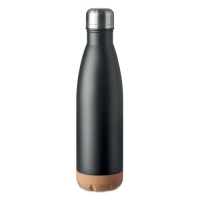 Dubbelwandige fles 600 ml Aspen cork zwart