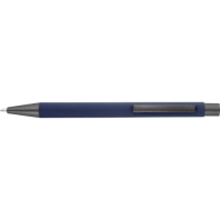 Balpen met rubberen toplaag blauw