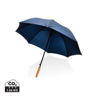 23 inch Impact AWARE RPET auto bamboe paraplu donkerblauw