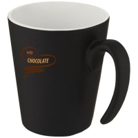 Keramische mok met handvat Oli 360 ml wit/zwart