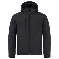 Padded hoody softshell zwart,l