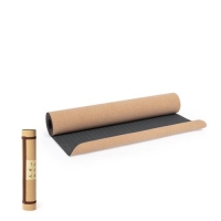 Yogamat van kurk bruin